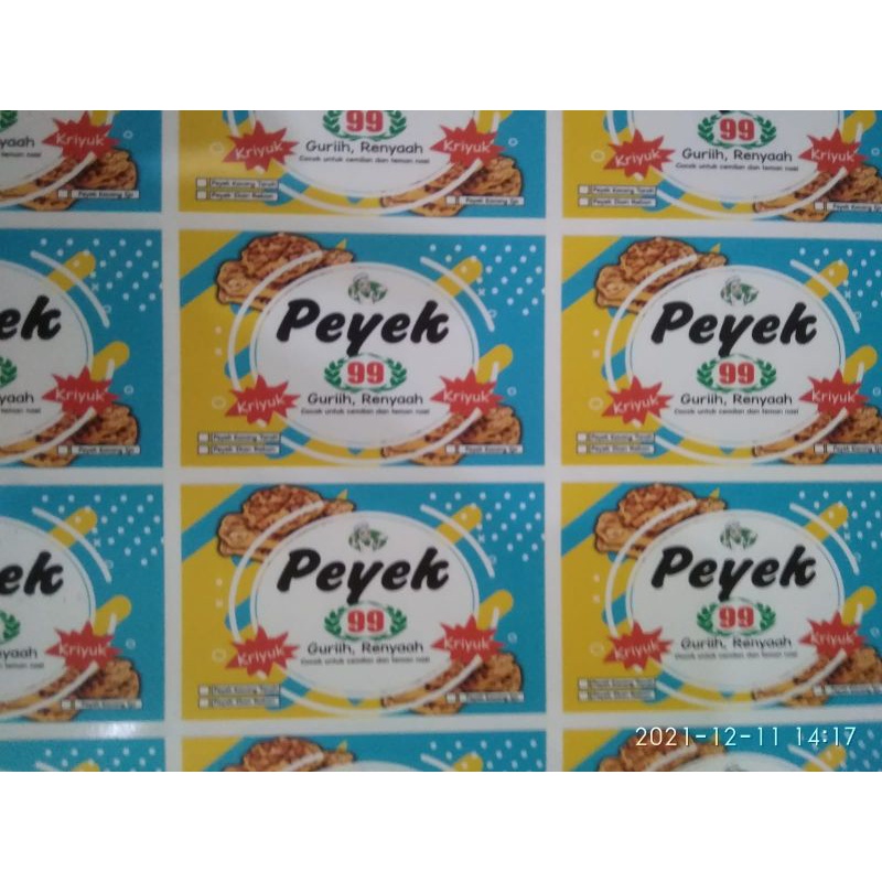 

Cetak Sticker Label Makanan / Label Minuman / Sticker Label BoTol)Sticker Vinyil /Lembar A3+ Cut