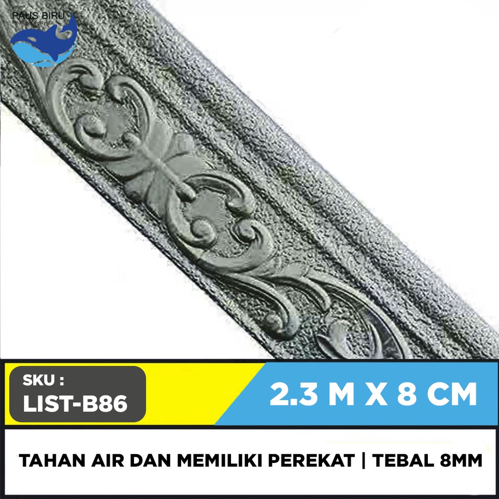 Paus Biru - Wall Border List / Wallborder Foam 3D / List dinding 3D 2.3 M-LIST B86