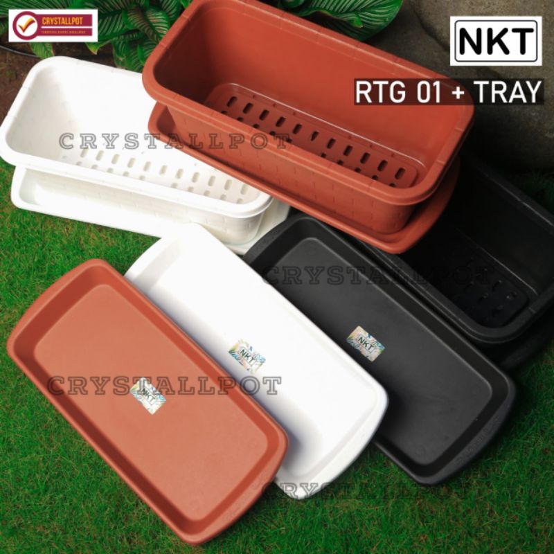 tatakan alas pot panjang tray rtg 01 putih - NKT TRAY RTG 01 PUTIH