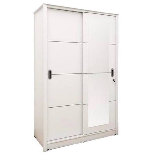 LEMARI 2 PINTU SLEDING KACA WHITE