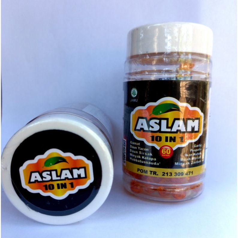 Kapsul Habbatussauda ASLAM 10 in 1 isi 60kaps | Kapsul Herbal Multikhasiat Perpaduan 10 Bahan Herbal