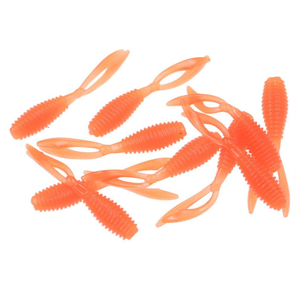 Chookyy 10pcs 36mm 0.3g Lembut Memancing Umpan Neon Ekor Kembar Silikon Fishing Tackle