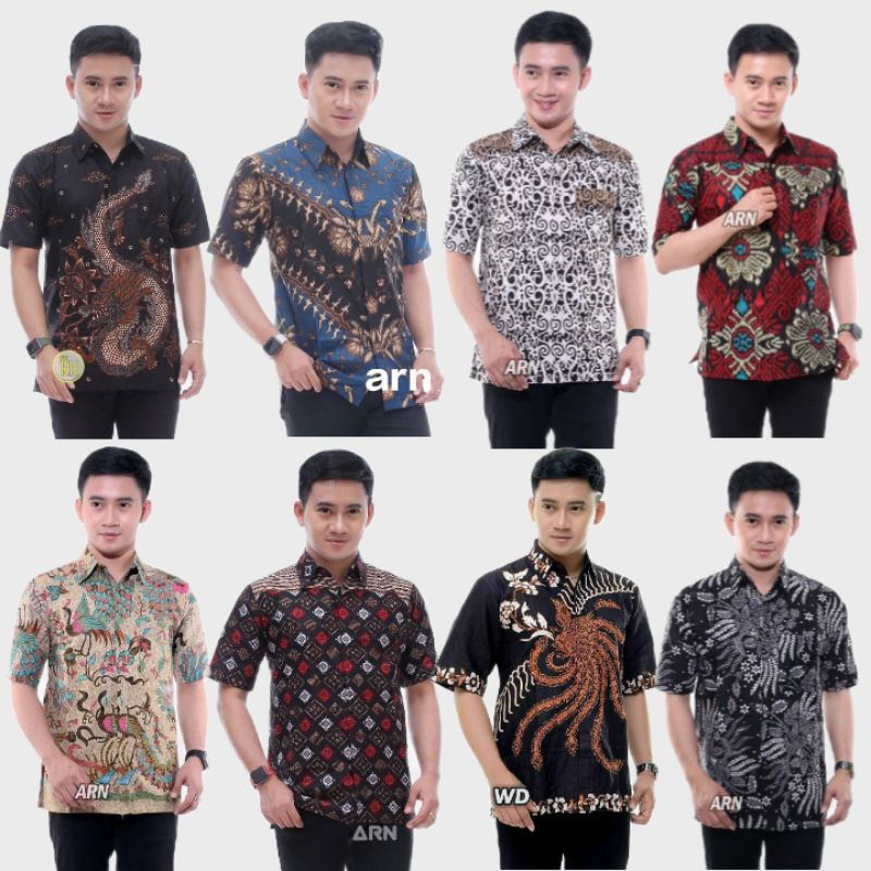 022 Zahira Batik HRB026 Kenongo Hem Kemeja Batik Pria Lengan Pendek  Katun Primis Halus M L XL