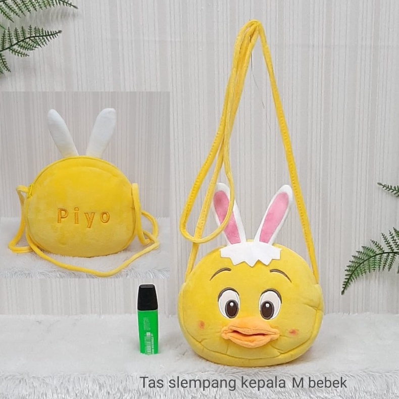 Tas Selempang M Kepala Bebek Piyo Duck Animal Telinga Kelinci