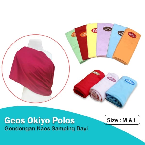 Gendongan Kaos Geos Bayi Okiyo Polos Warna Warni M L