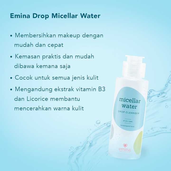 EMINA MICELLAR WATER DROP CLEANSER BRIGHT STUFF &amp; ALL SKIN TYPES 100ML -NJ