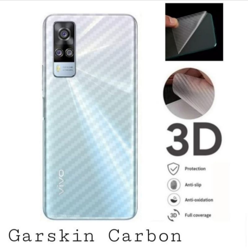 Vivo Y51 Y51A Y53S skin carbon anti gores belakang karbon