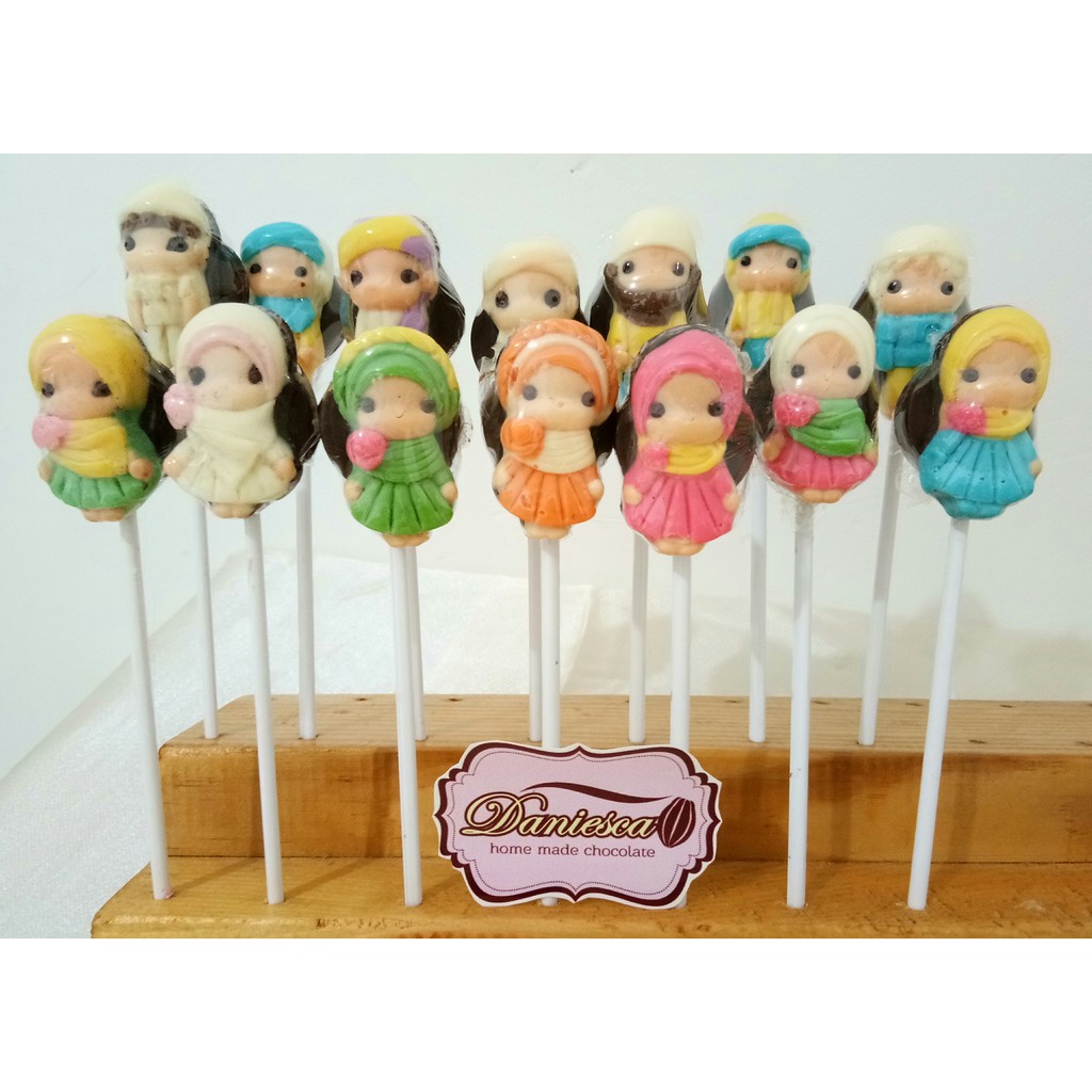 

.coklat stick - lollipop karakter abang nona unik enak lucu halal (ds bgr)