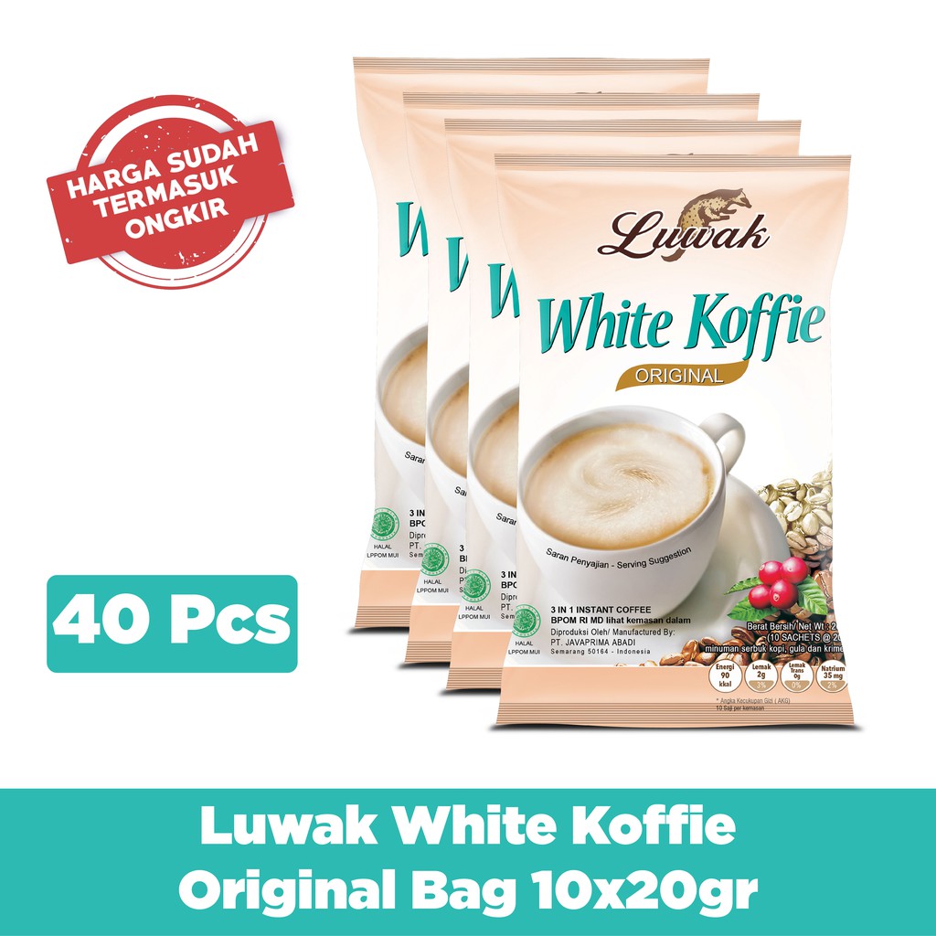 Luwak White Koffie Original Bag 10x20gr 40pcsharga Ongkir Shopee Indonesia 8427