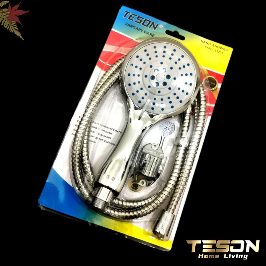 Hand Shower Mandi S1201 / Kepala Shower Head Set Stainless Merk Teson