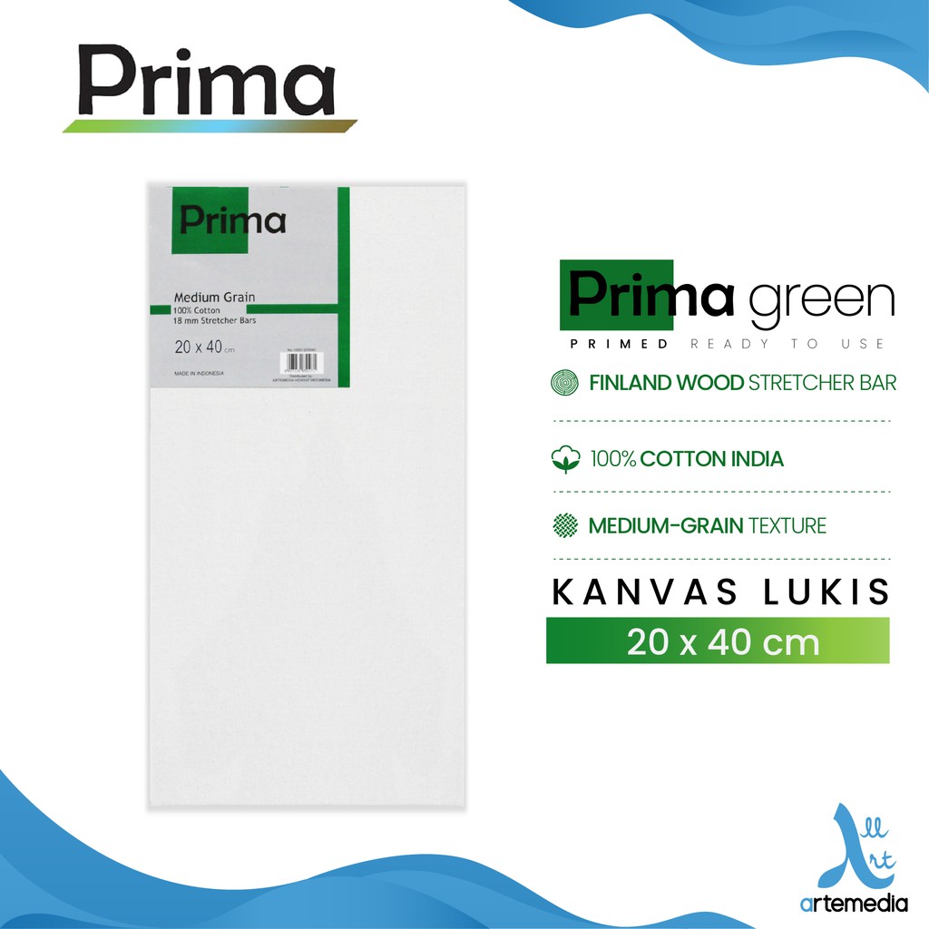 

Prima Green 20x40cm Cotton Canvas
