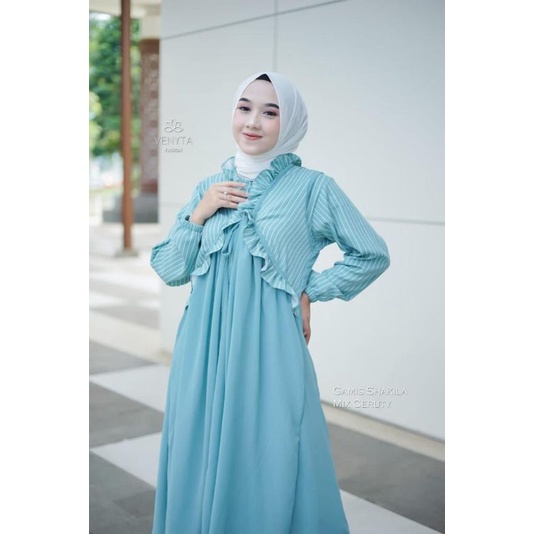 Gamis Mix Ceruty Ori By Venyta //Mahira Dress Venyta//Gamis Outer Ori Venyta