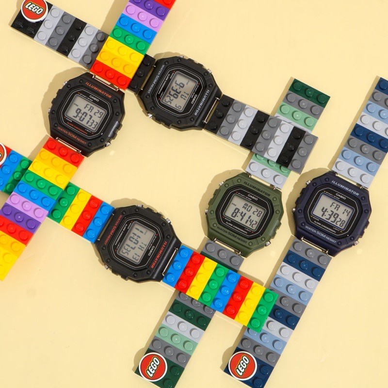 LEGO - Brick Watch / Jam Tangan dg Strap dari Brick LEGO ( Kode: aPCD) - dikombinasikan dg Jam Tanga