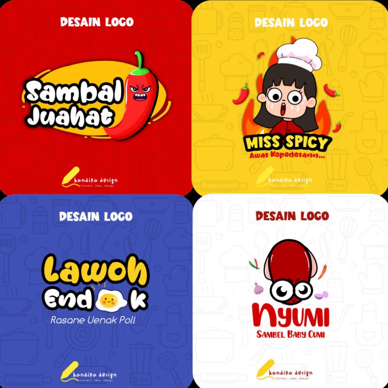 Jasa Desain Logo Kamu tema sambal /usaha makanan/logo olshop/logo makanan/