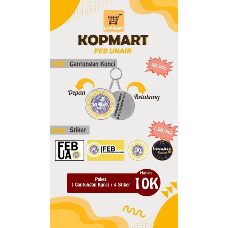 Brilliantblossoms_ Paket Gantungan Kunci+Stiker Unair