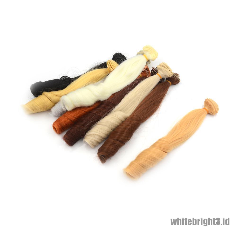 (white3) Wig / Rambut Palsu Keriting Tebal 20CM Warna Natural Untuk Boneka BJD 1 / 3 1 / 4 1 / 6 DIY