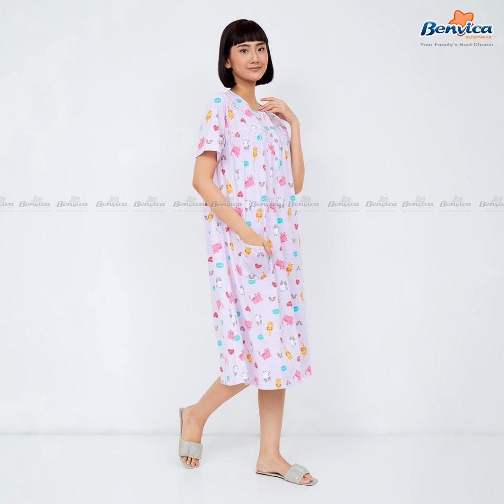 BAJU TIDUR DASTER PANJANG KAOS KATUN GREET ALL SIZE