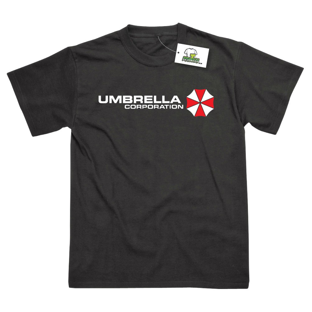 ⭐️⭐️⭐️⭐️⭐️BAJU Umbrella Corporation Corp Inspired By Resident Evil Printed T-Shirt Charcoal KATUN CO