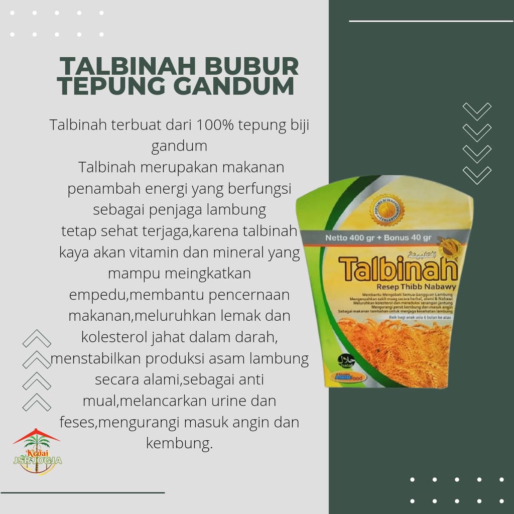 Talbinah bubur tepung gandum 400 Gr free 40gr