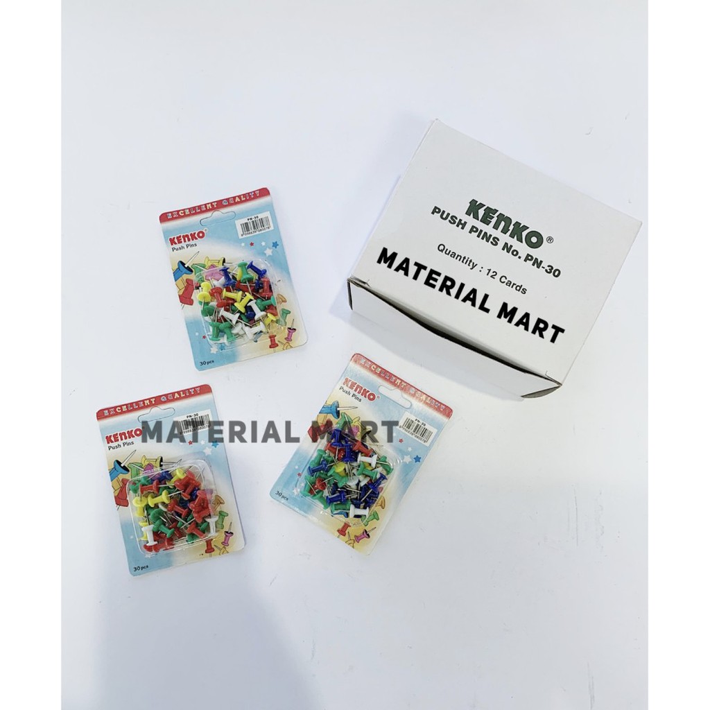 Paku Payung Warna Warni | Push Pins PN 30 | Penancap Kertas Per (Box) Material Mart