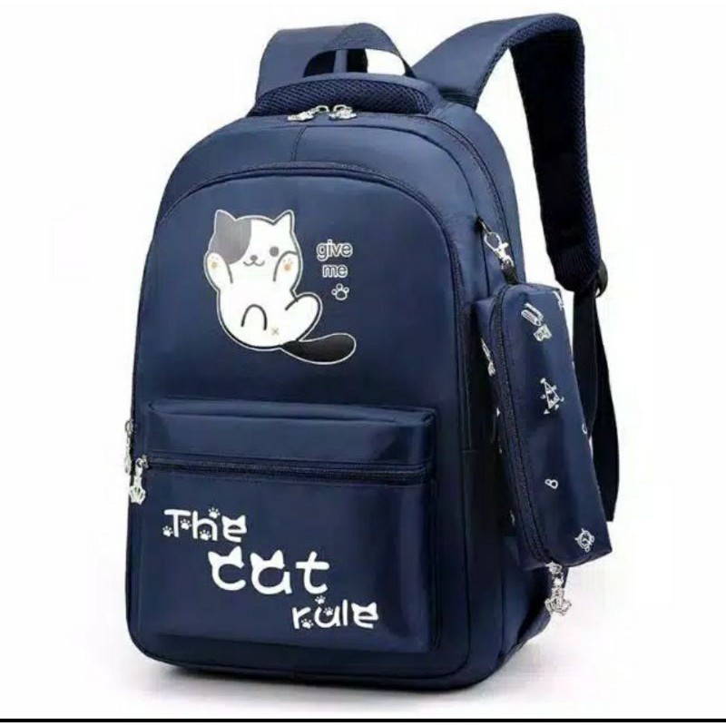 Tas ransel sekolah  anak lucu the cat rule