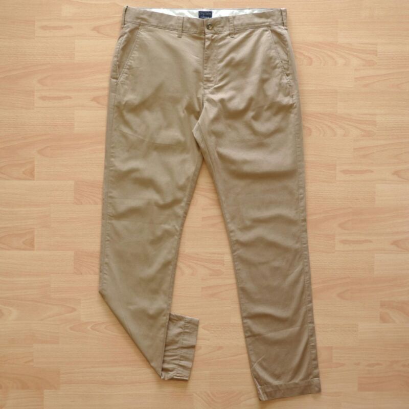 Celana Panjang Pria [REJECT] J By J.Crew Men Lightweight Slim Fit Stretch Chino Brown 319 [CUCI GUDA