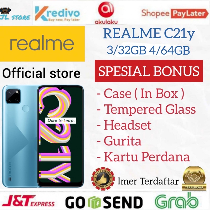 REALME C21Y 4/64GB RAM 4GB ROM 64GB 3/32GB GARANSI RESMI REALME INDONESIA