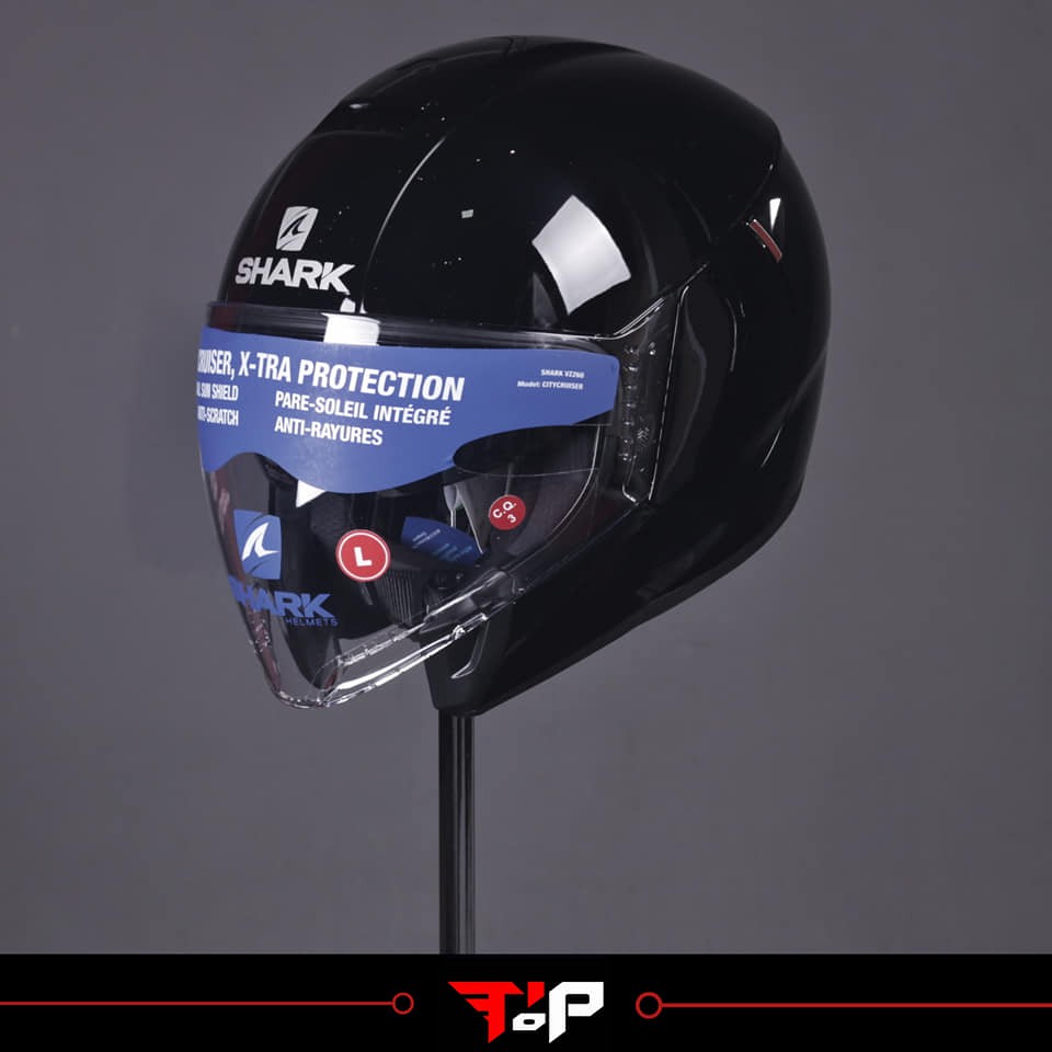 SHARK CITYCRUISER BLANK BLACK GLOSS JET HELM HALF FACE