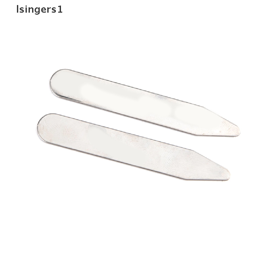 (lsingers1) 2pcs / Set Penyangga Kerah Baju Bahan Stainless Steel Untuk Pesta / Bisnis