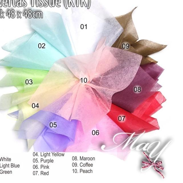 

38 lbr Kertas Tissue uk 48x48cm Flower Wrapping Cotton Paper Tipis