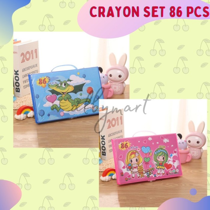 

Hot Sale Colouring Set 86 Pcs Pensil Warna Crayon Set Stationary Promo