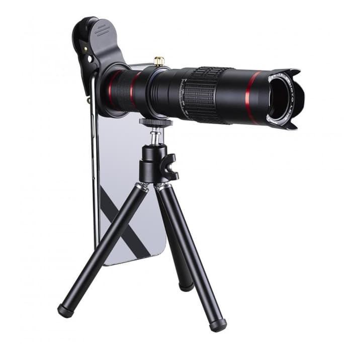 Pengiriman Cepat lensa kamera hp jepit...> PICKOGEN Universal 22x Zoom Telescopic Mobile Phone