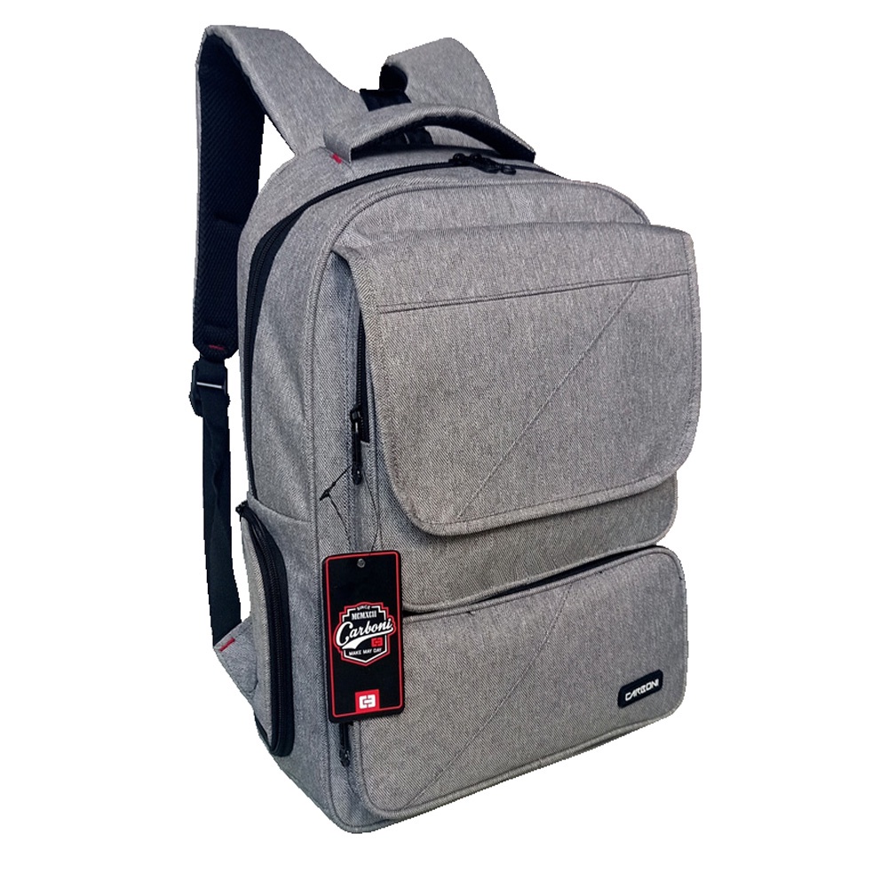 BackpacK Carboni Fintage Tas Ransel Laptop 15 Inchi Mode Korean AA00026 15-  ABU Polyester Serat Sintetis Original  + Raincover