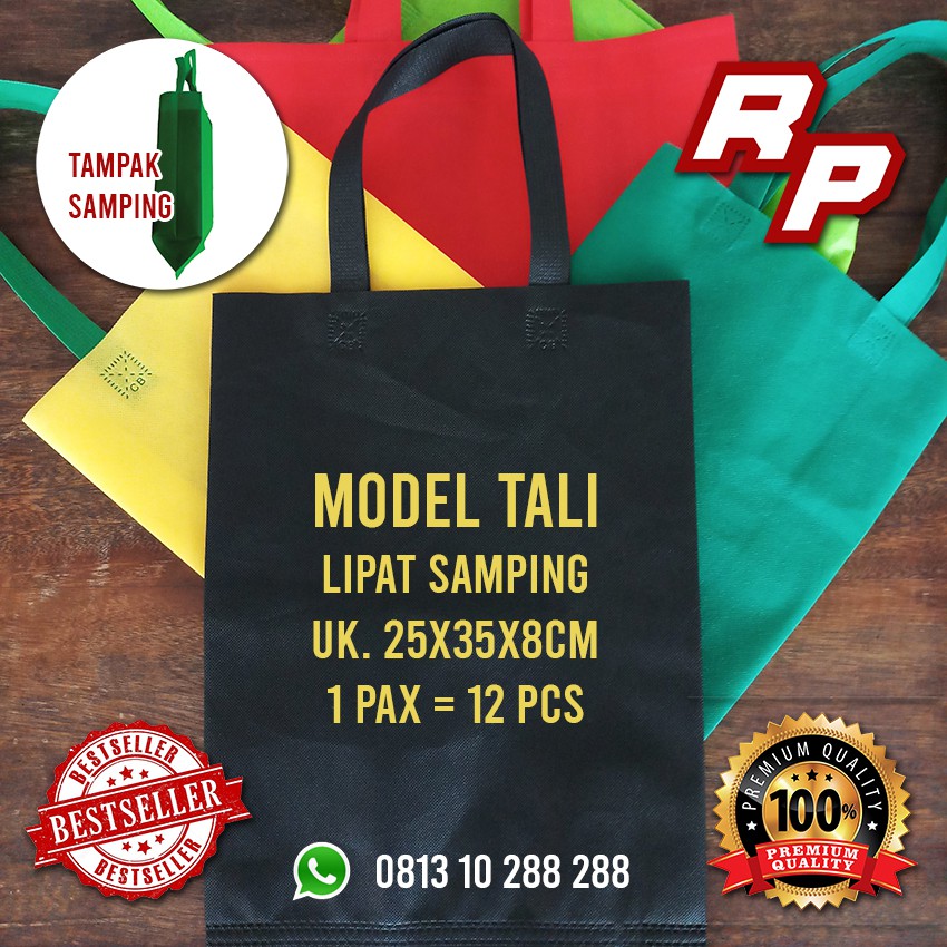 

Tas Spunbond 25x35 / Shopping Bag / Goodie Bag Model Tali isi 12 pcs