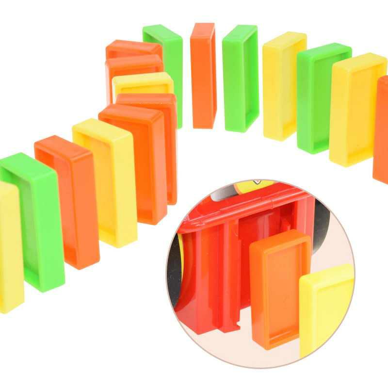 GGbell Mainan Kereta Anak Domino Car Train Set 80pcs