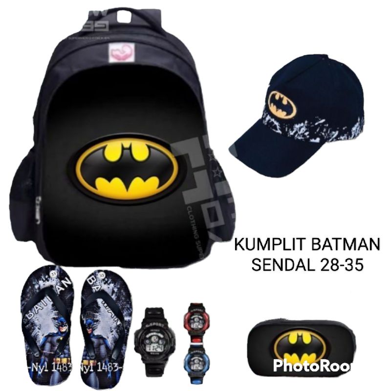 Paket kumplit Ransel 5in1 Tas punggung C.america Avengers banyak bonusnya