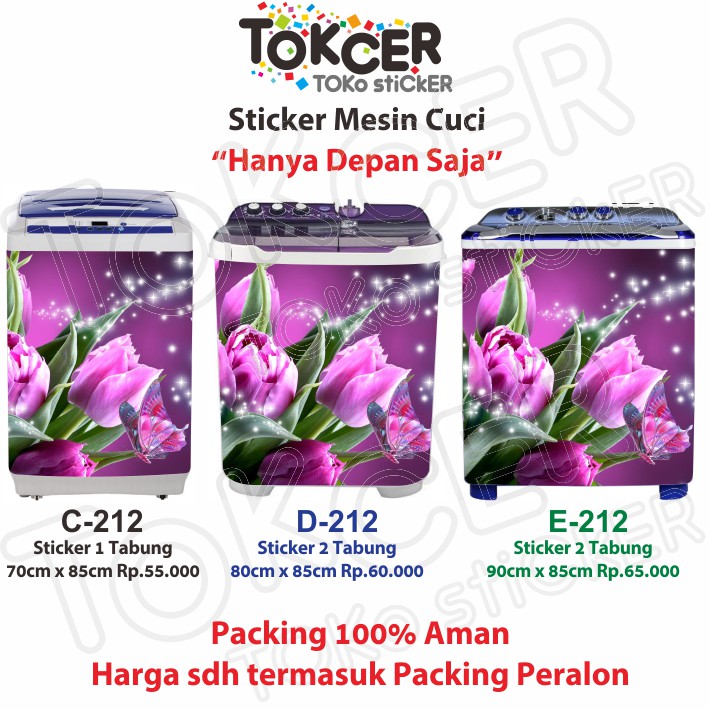 Stiker Mesin Cuci 1 dan 2 Tabung Bunga Tulip