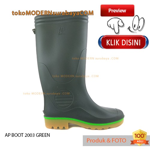 AP BOOT 2003 GREEN sepatu pria boot tinggi karet anti air