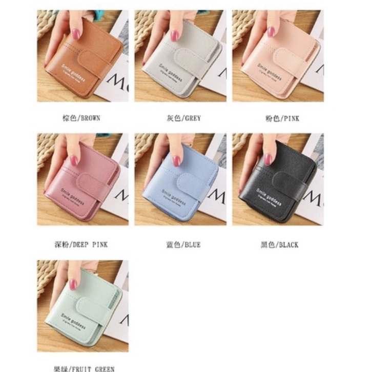 Dompet Lipat Dompet Compact Wanita Import Korean Style dengan slot koin