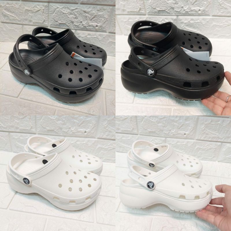 SAANDAL CROCS WANITA/CROCS CLASSIK CLOG WEDGES 6CM/SEPATU SANDAL CROCS WANITA