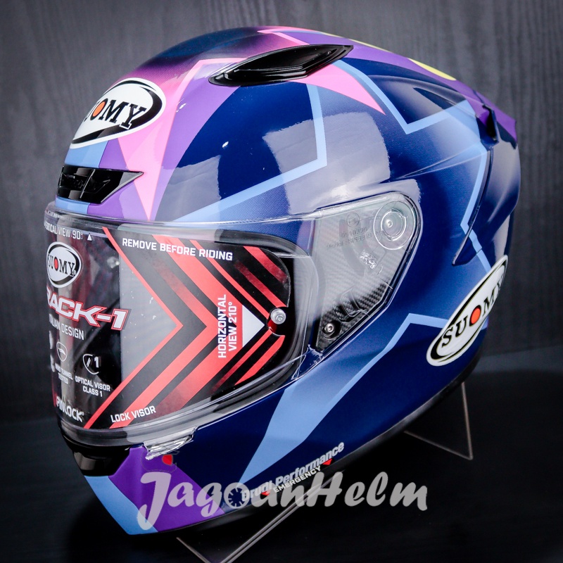 SUOMY HELM TRACK 1 BASTIANINI REPLICA | PURPLE BLUE | TRACK1 SINGEL VISOR