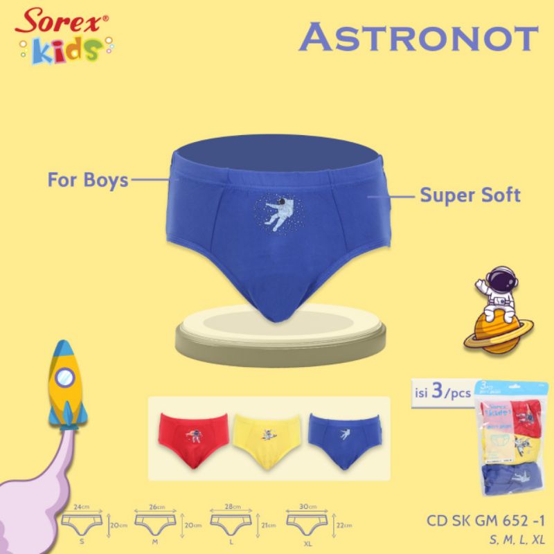 Sorex Kids SK GM 652 CD Anak Laki Boys Super Soft S,M,L,XL