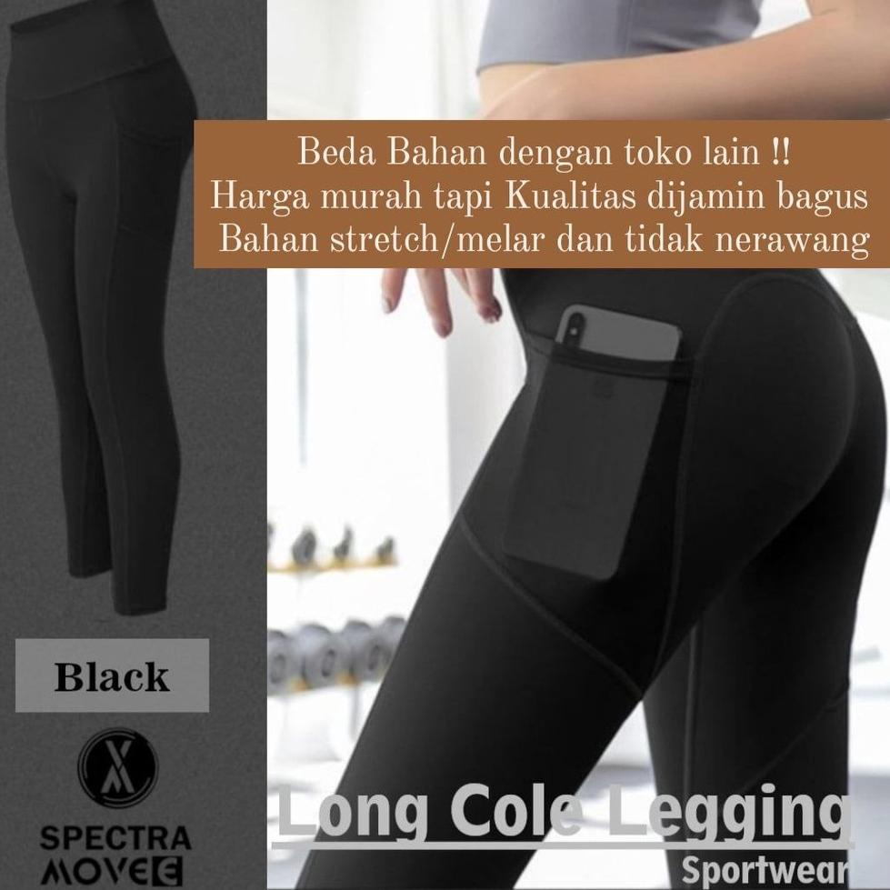 US.341138 ◦ Legging Sport M-XXL LONG COLE LEGGING kantong celana olahraga wanita legging zumba celan