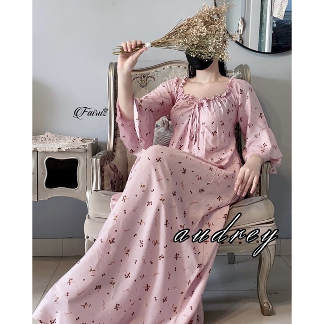 Daster arab Fairuz Audrey-Dusty Pink-vol 10