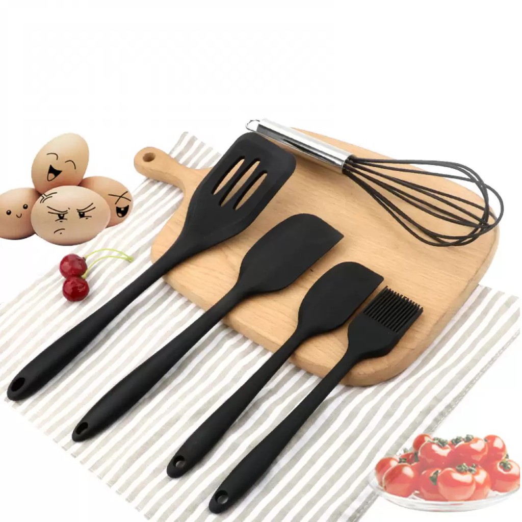VOM 5 Pcs Silicone Utensil Set - Set Peralatan Masak Silikon 5Pcs 0675