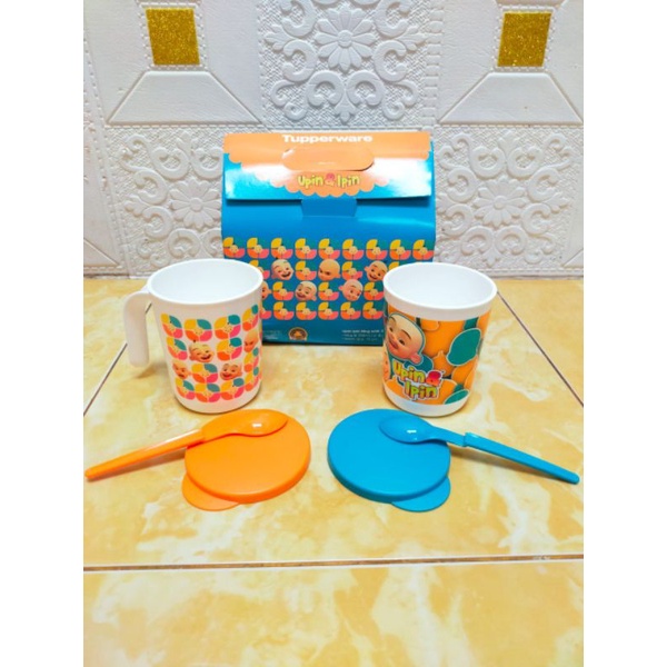 upin ipin face mug tupperware