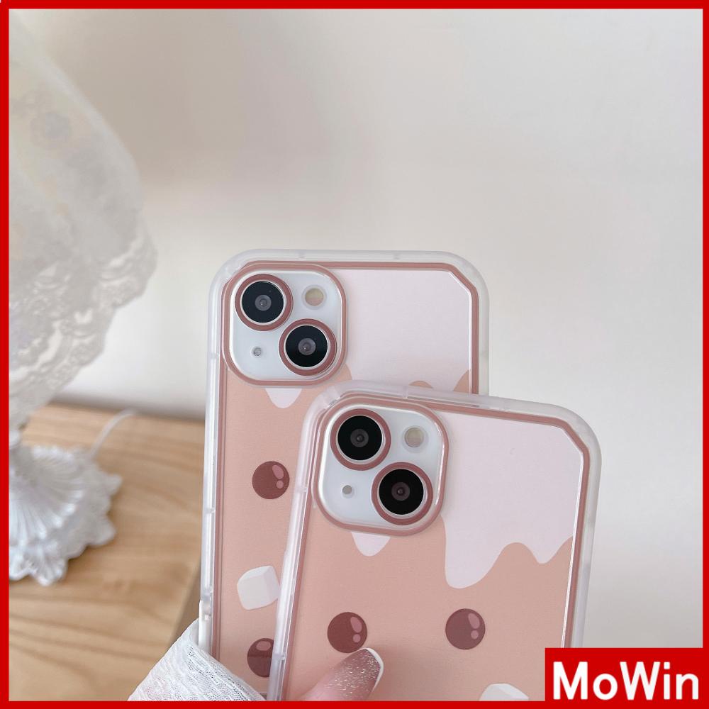 iPhone Case Acrylic Invisible Folding Stand Silicone Soft Case Shockproof Camera Cover Brown Pearl Milk Tea Compatible For iPhone 11 Pro Max 13 Pro Max 12 Pro Max 7Plus xr XS Max