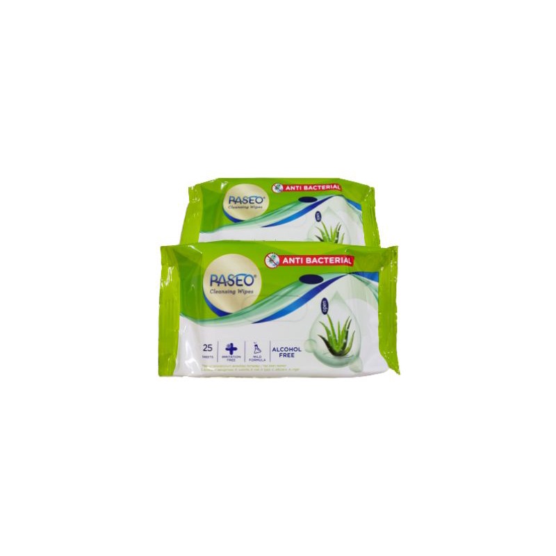 Paseo Tissue Basah Anti Bacterial 25 sheets/Paseo Cleansing Wipes/Tisu Basah/Tisu Murah