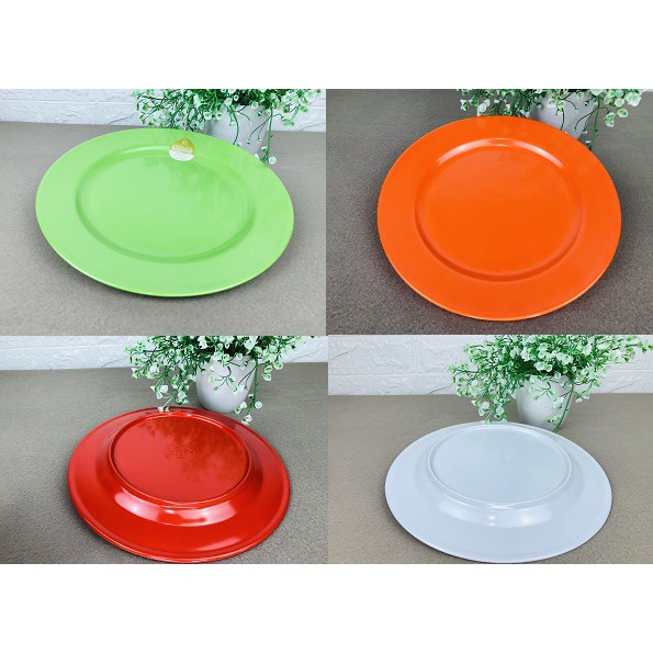 Piring Saji Ceper Melamine 9 Inch IFI 2190 By Glori Melamine / Piring Makan Ceper Bulat Melamin Golden Hitam Putih