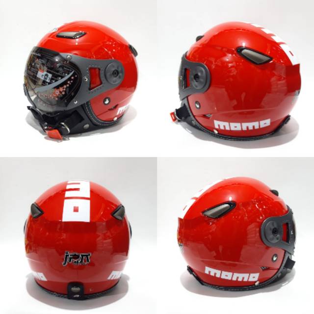 Helm Bogo Momo Pilot Merah Gloss